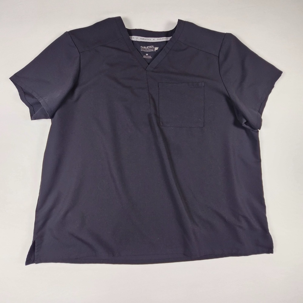 Fabletics Women's Scrub Top Size 3XL Black‎ Stretch Medical Nursing